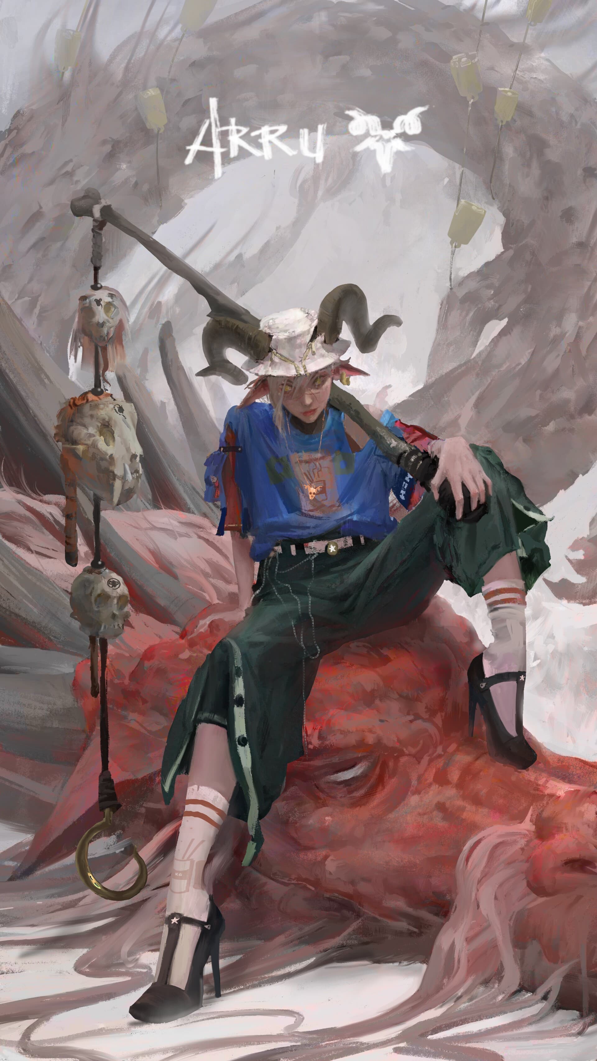 Digital character illustration of Arru — completed artwork by KJ Gallego