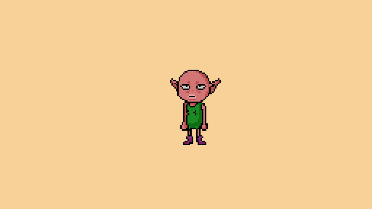 Pixel art of the character Monaka — retro-style illustration by KJ Gallego